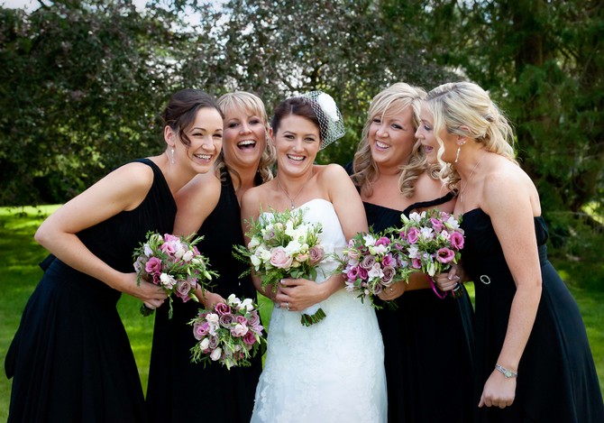 black bridesmaids dresses real wedding photos